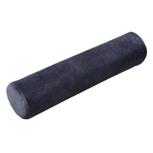 Lumbar Memory Foam Roll Cushion - Black Velour Removable Cover - Pressure Relief Loops