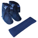 Microwavable Slippers and Neck Warmer Set - Removable Heat Pouch - Navy Blue Loops