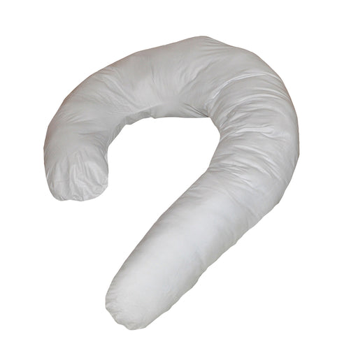 White U-Shaped Full Body Cushion - Removable Cotton Cover - Maternity Pillow Loops