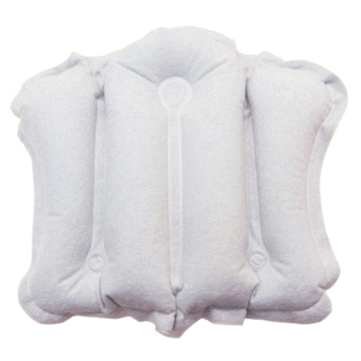Inflatable Bath Cushion with Suction Cups - Neck and Shoulder Support -  White Loops