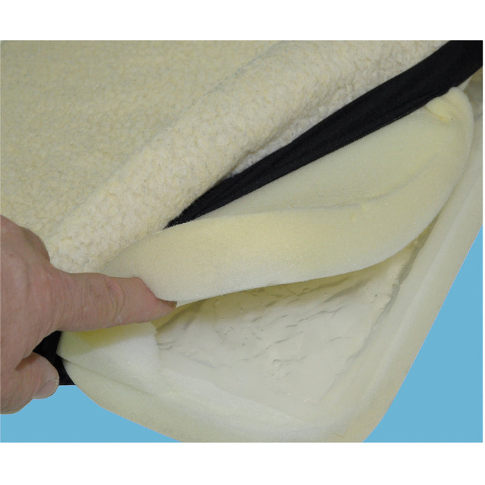 Foam Cushion with Removable Gel Insert - Fleece and Black Polyester Cover Loops