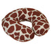 Memory Foam Neck Travel Cushion - Soft Velour Cover - Giraffe Print Design Loops