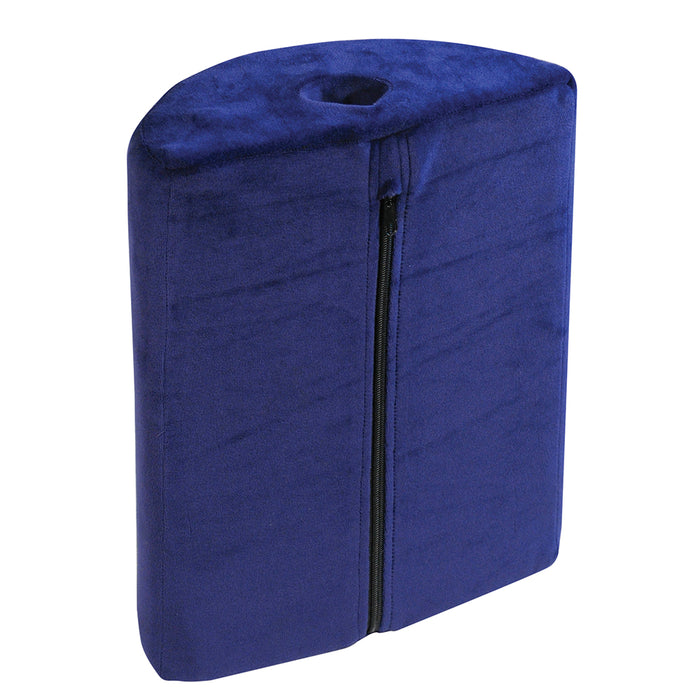 4-in-1 Support Cushion - Use as Footstool or Armrest - Blue Microfibre Cover Loops