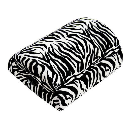 4-in-1 Support Cushion Use as Footstool or Armrest Zebra Print Microfibre Cover Loops