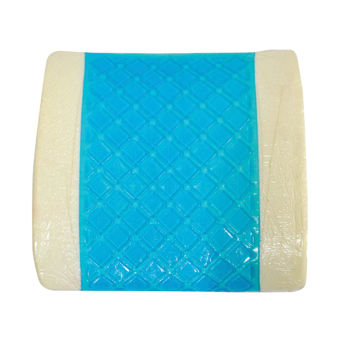 Memory Foam Lumbar Support Cushion - Cooling Gel Strip - Mesh Fabric Cover Loops