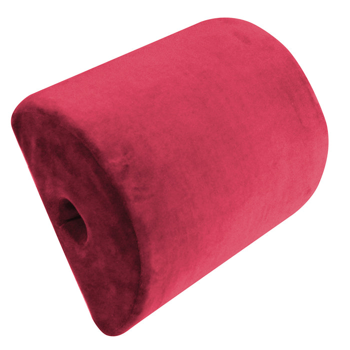 4-in-1 Support Cushion - Use as Footstool or Armrest - Red Microfibre Cover Loops