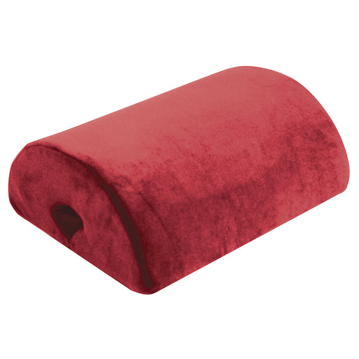 4-in-1 Support Cushion - Use as Footstool or Armrest - Red Microfibre Cover Loops
