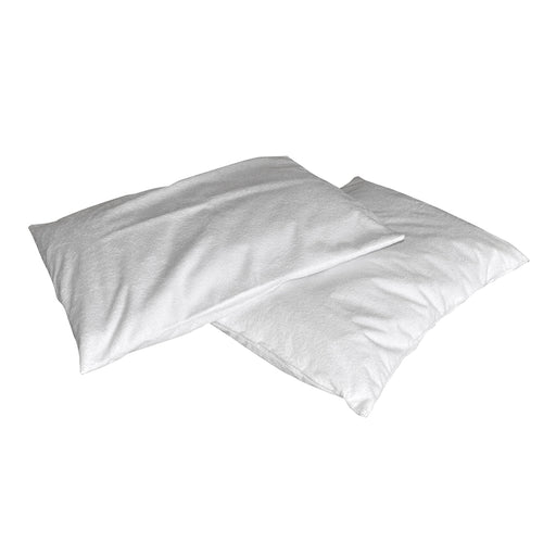 PAIR Waterproof Soft Towelling Pillowcase - Standard Size - Zipped Closure Loops