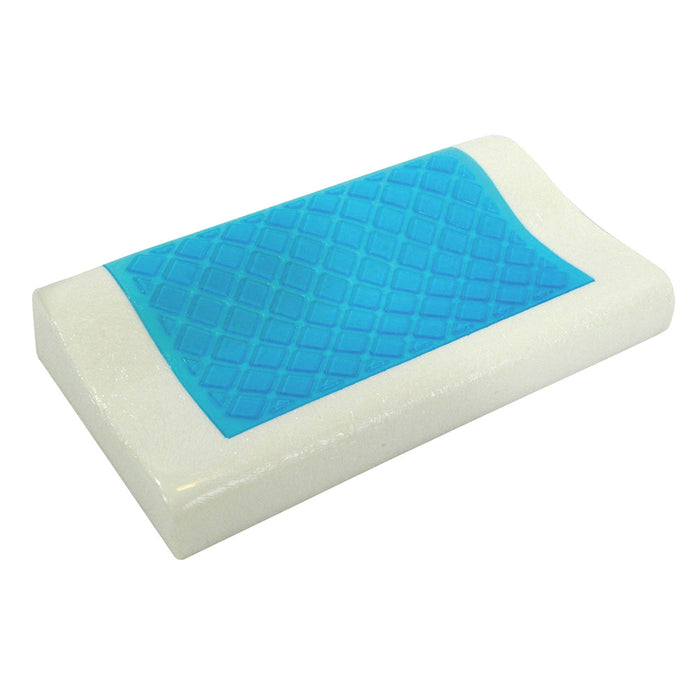 Cooling Gel Memory Foam Contour Pillow - Removable Soft Touch Velvet Cover Loops