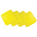 4 Pk Yellow Silicone Rubber Anti Slip Table Coasters - 90 x 90mm Dishwasher Safe Loops