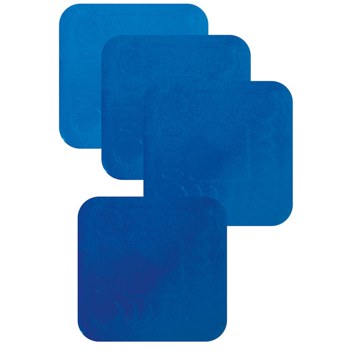 4 Pk Blue Anti Slip Silicone Table Coasters - 140 x 140mm - Dishwasher Safe Loops