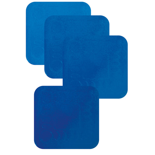 4 Pk Blue Anti Slip Silicone Table Coasters - 140 x 140mm - Dishwasher Safe Loops