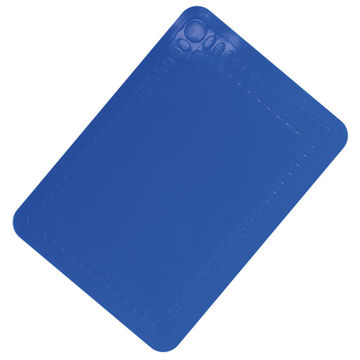 Blue Silicone Anti Slip Table Mat - 250 x 180mm - Dishwasher Safe Dining Mat Loops