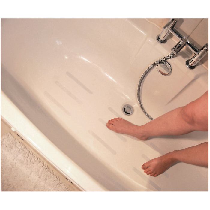 White Anti Slip Bath and Shower Strips - 3m Roll - Waterproof Bathroom Aid Loops