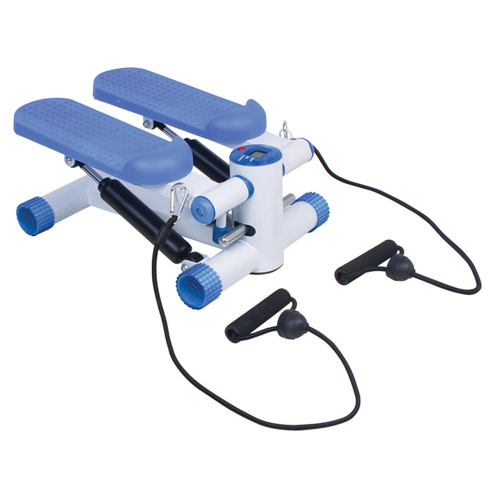 Mini Exercise Stepper with LED Display and Training Ropes - Anti Slip Pedals Loops