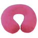 Memory Foam Neck Travel Cushion - Soft Velour Removeable Cover - Hot Pink Fabric Loops