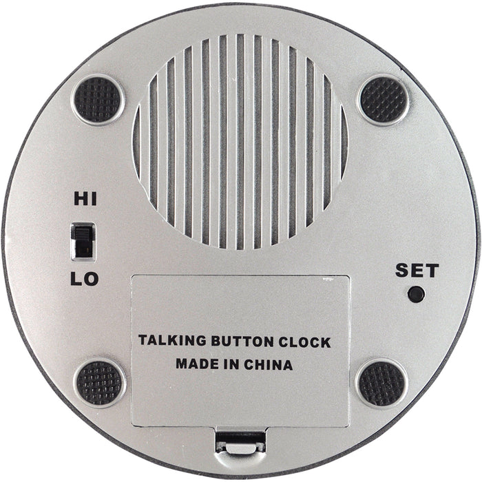 Large Buttoned Talking Alarm Clock - Day and Time - Easy to Use Battery Operated Loops