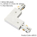 Commercial Track Light L Corner Connector - 107mm x 107mm - White ABS Rail System - LoopsDirect