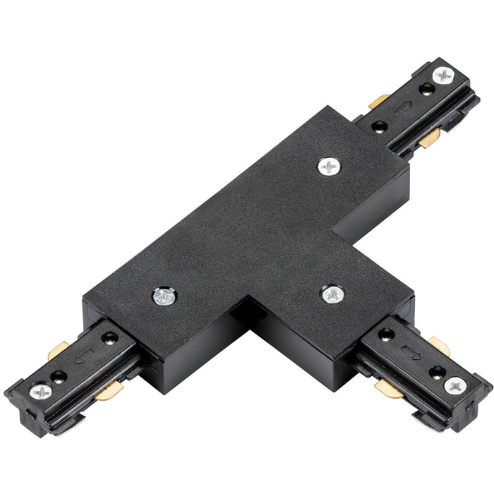 Commercial Track Lighting T-Connector - 180mm x 107mm - Black Pc Rail System