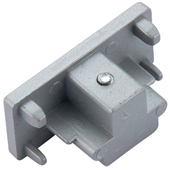 Commercial Track Light Dead End Connector - Single Circuit - Silver Rail System - LoopsDirect