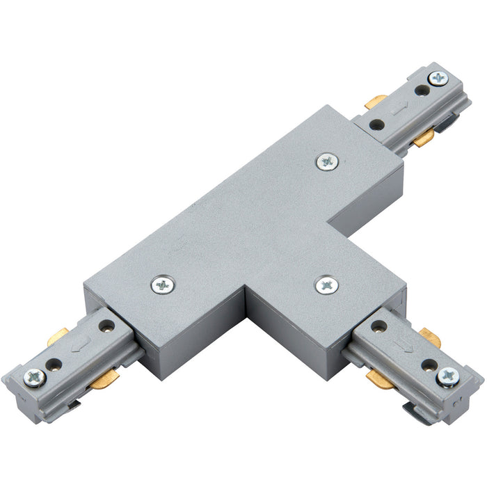 Commercial Track Lighting T-Connector - 180mm x 107mm - Silver Rail System - LoopsDirect