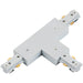 Commercial Track Lighting T-Connector - 180mm x 107mm - White Pc Rail System - LoopsDirect