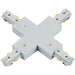 Commercial Track Lighting Cross X-Connector - 182 x 182mm - White Pc Rail System - LoopsDirect