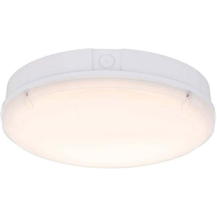 Gloss White IP65 Emergency Bulkhead Light - 18W CCT LED - Microwave Sensor