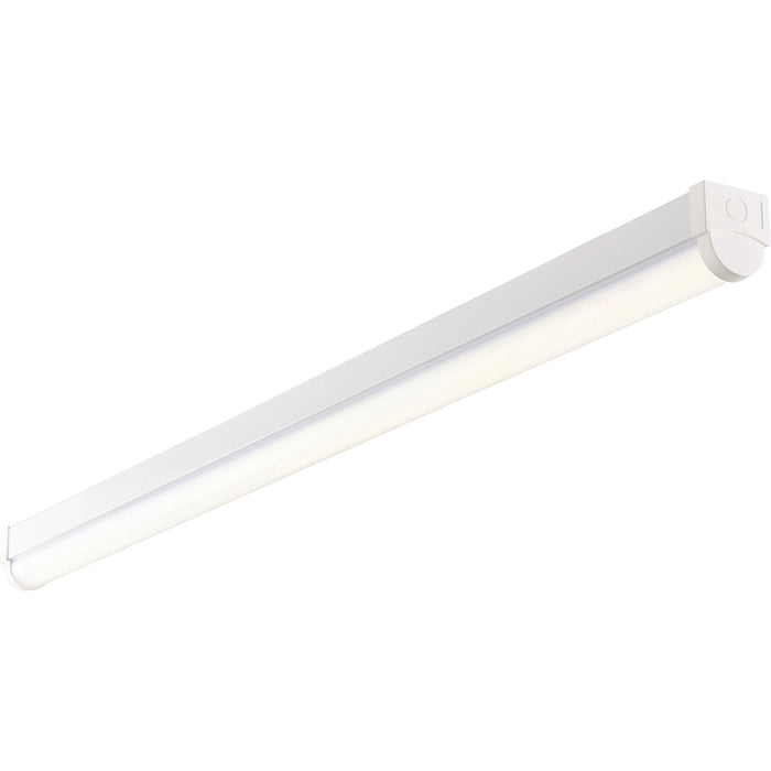 4ft High Lumen Batten Light Fitting - 42.5W Cool White LED - Gloss White & Opal