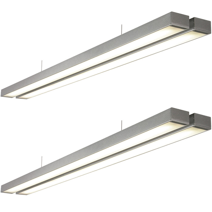 2 PACK Twin Commercial LED Suspension Light - 1494 x 156mm - 2 x 26W CCT LED