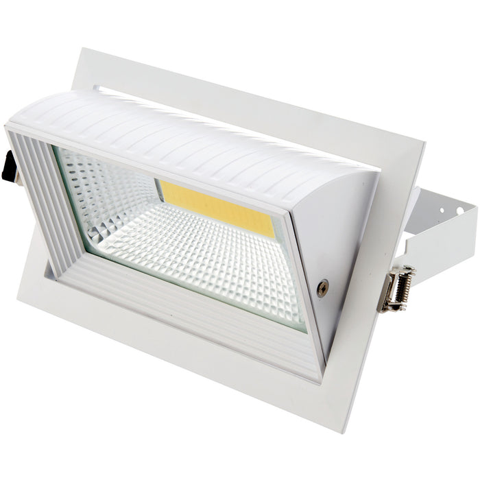 2 PACK Fully Adjustable Ceiling Downlight - 35W Cool White LED - Matt White