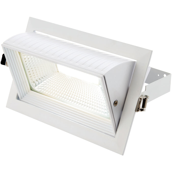 Fully Adjustable Recessed Ceiling Downlight - 35W Cool White LED - Matt White