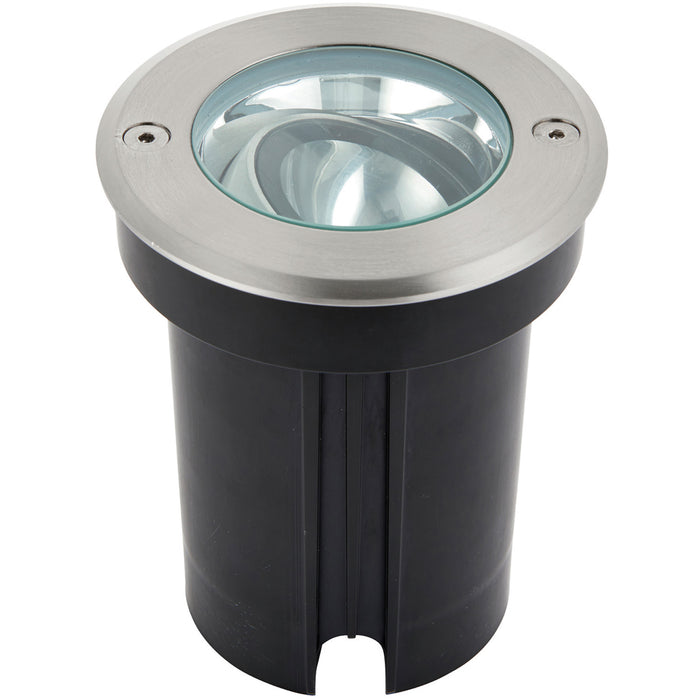 Stainless Steel Drive Over IP67 Ground Light - 6W Cool White LED - Tilting Head