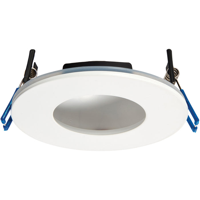 Matt White Recessed Bathroom Downlight - 9W Cool White LED - Slim Ceiling Light