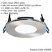 Satin Nickel Recessed Bathroom Downlight - 9W Cool White LED Slim Ceiling Light - LoopsDirect