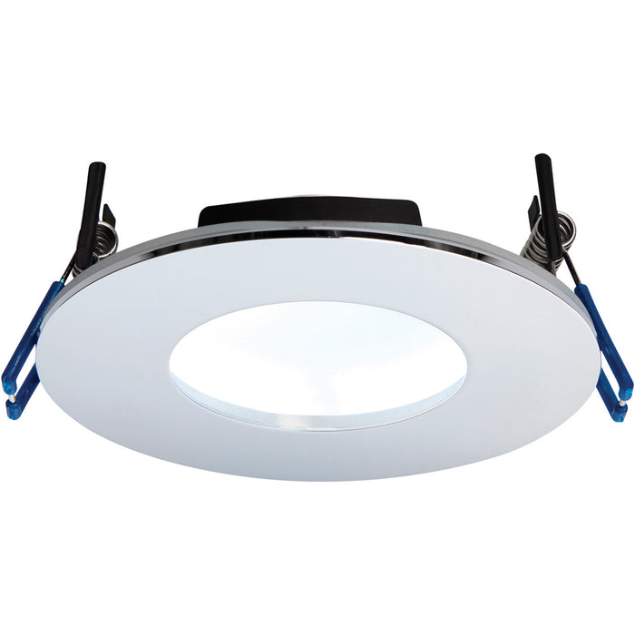 Chrome Recessed Bathroom Downlight - 9W Cool White LED Slim Ceiling Light