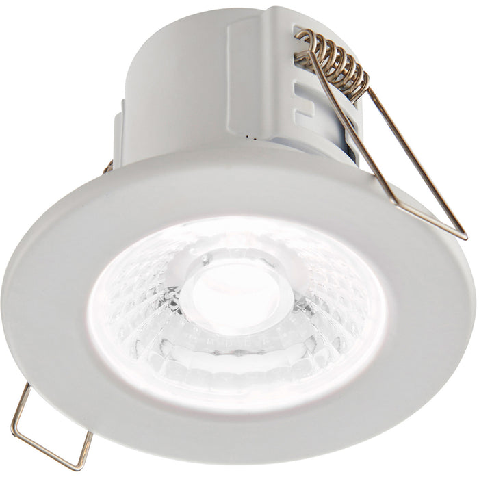 Tool-less Recessed Bathroom IP65 Downlight - 4W Cool White LED - Matt White - LoopsDirect