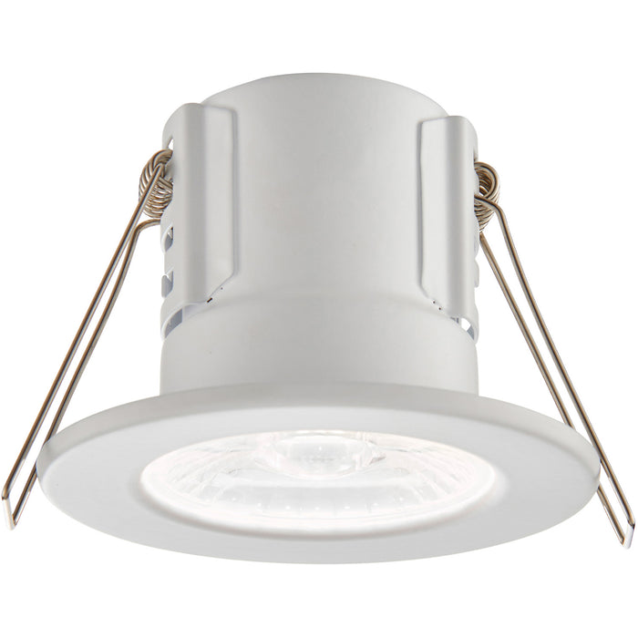 Tool-less Recessed Bathroom IP65 Downlight - 4W Cool White LED - Matt White - LoopsDirect