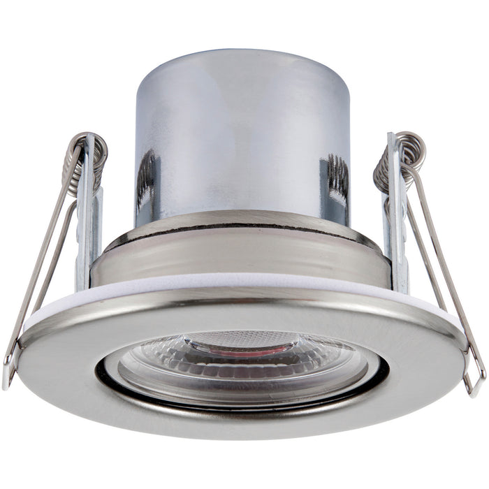 4 PACK Recessed Tiltable Ceiling Downlight - 8.5W Warm White LED Satin Nickel