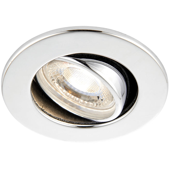 4 PACK Recessed Tiltable Ceiling Downlight - 8.5W Cool White LED Chrome Plate