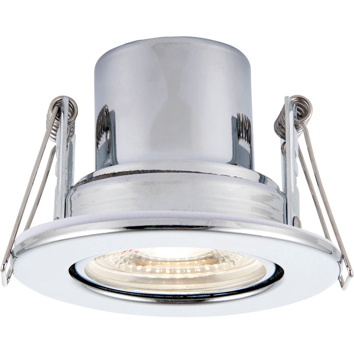 2 PACK Recessed Tiltable Ceiling Downlight - 8.5W Cool White LED Chrome Plate