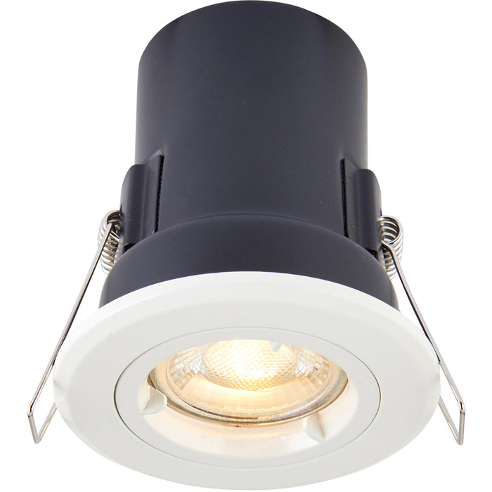 Recessed Fixed Ceiling Downlight - 50W GU10 Reflector - Fire Rated - Matt White