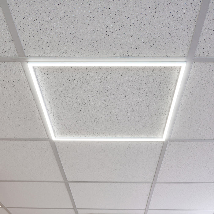 Square Frame LED Ceiling Panel Light - 590 x 590mm - 40W Cool White LE ...