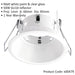 Anti-Glare Recessed Bathroom Downlight IP65 - 50W GU10 Reflector - Matt White - LoopsDirect