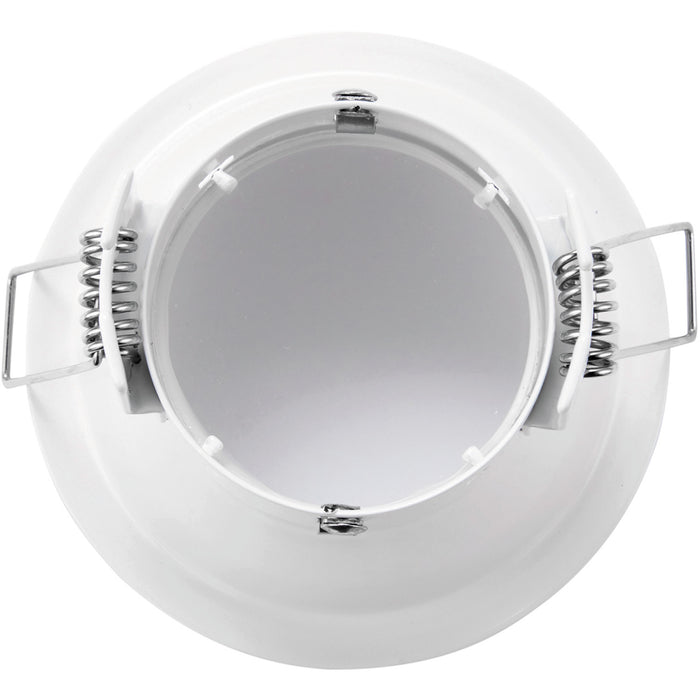 Anti-Glare Recessed Bathroom Downlight IP65 - 50W GU10 Reflector - Matt White - LoopsDirect