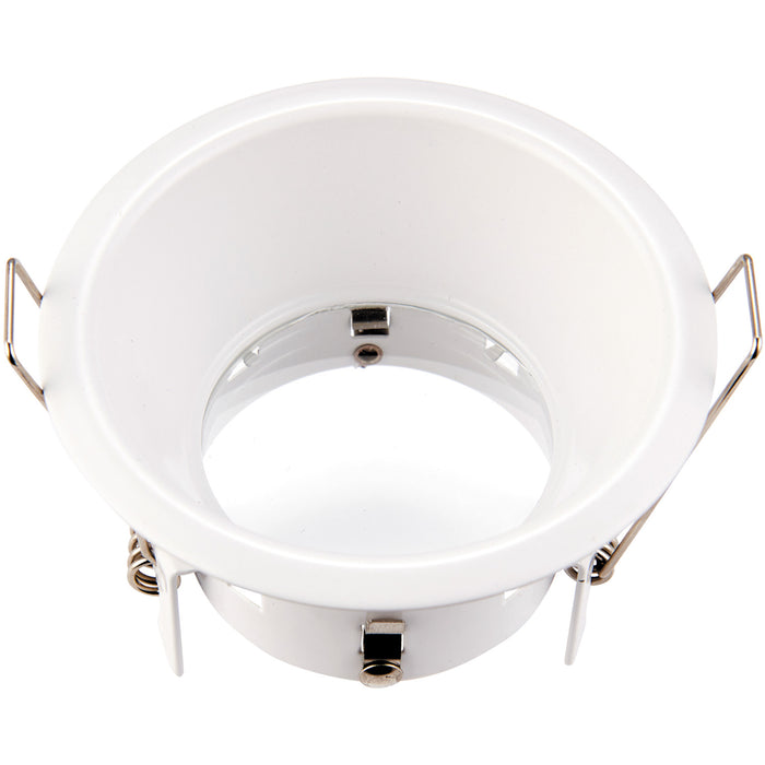 Anti-Glare Recessed Bathroom Downlight IP65 - 50W GU10 Reflector - Matt White - LoopsDirect