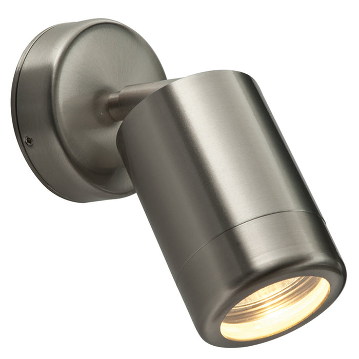 Adjustable Outdoor IP65 Wall Spotlight - 7W LED GU10 - Brushed Stainless Steel