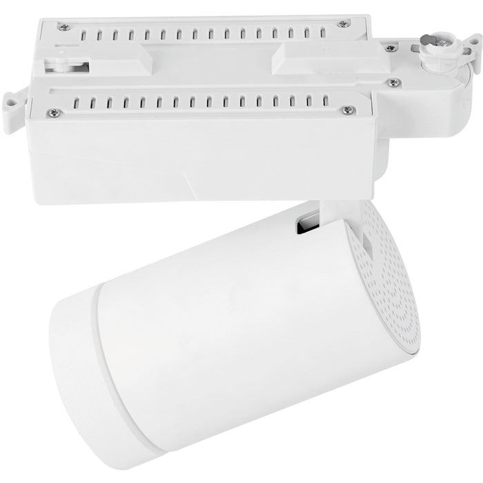 Fully Adjustable Track Spotlight - High Output 38W Cool White LED - Matt White