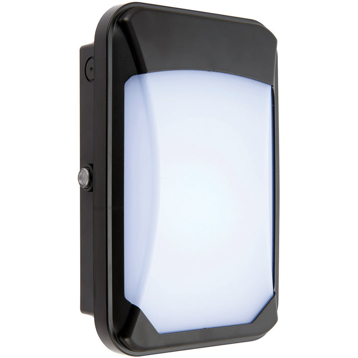 Outdoor IP65 Commercial Bulkhead Wall Light - Cool White LED - Photocell Sensor
