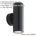 Up & Down Twin Outdoor IP65 Wall Light - 2 x 7W LED GU10 - Satin Black - LoopsDirect